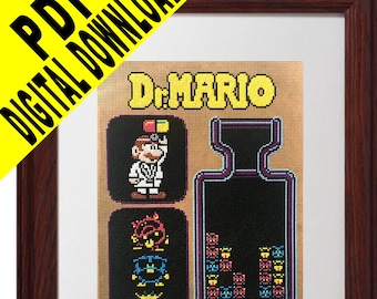 Dr Mario Cross Stitch Pattern