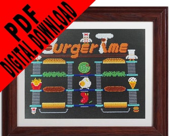 Burger Time Cross Stitch Pattern