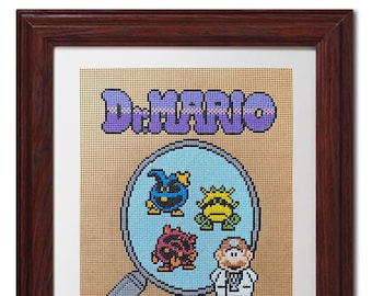 Dr Mario, Magnifying Glass Cross Stitch