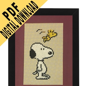 Snoopy & Woodstock Kreuzstichmuster 13x20 Karte