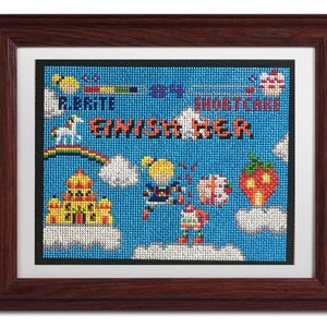 Rainbow Brite vs Strawberry Shortcake Cross Stitch - MADE TO ORDER