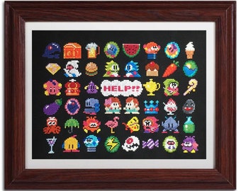 Bubble Bobble Characters Cross Stitch - MADE TO ORDER