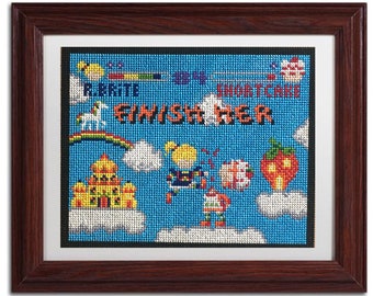 Rainbow Brite vs Strawberry Shortcake Cross Stitch - MADE TO ORDER