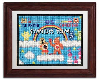 Care Bear vs Teddy Ruxpin Cross Stitch