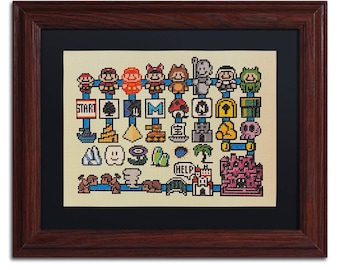 Super Mario 3 Map Cross Stitch - MADE TO ORDER