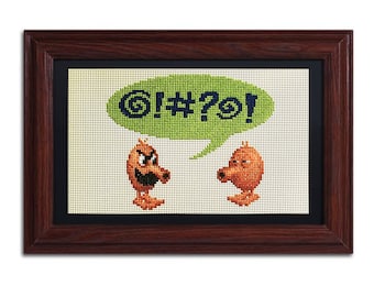 Q-Bert Conversation Cross Stitch