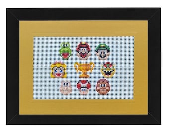 Mario Kart Winners Cross Stitch 5x7 Card