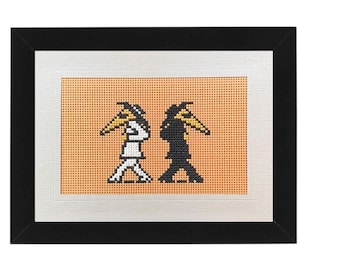 Spy vs Spy Cross Stitch 5x7 Card