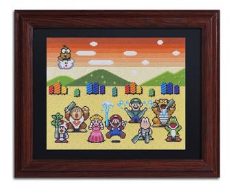 Mario Kart Champagne Cross Stitch - MADE TO ORDER
