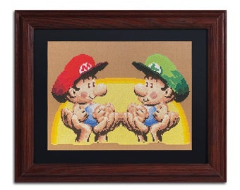 Baby Mario and Luigi Cross Stitch