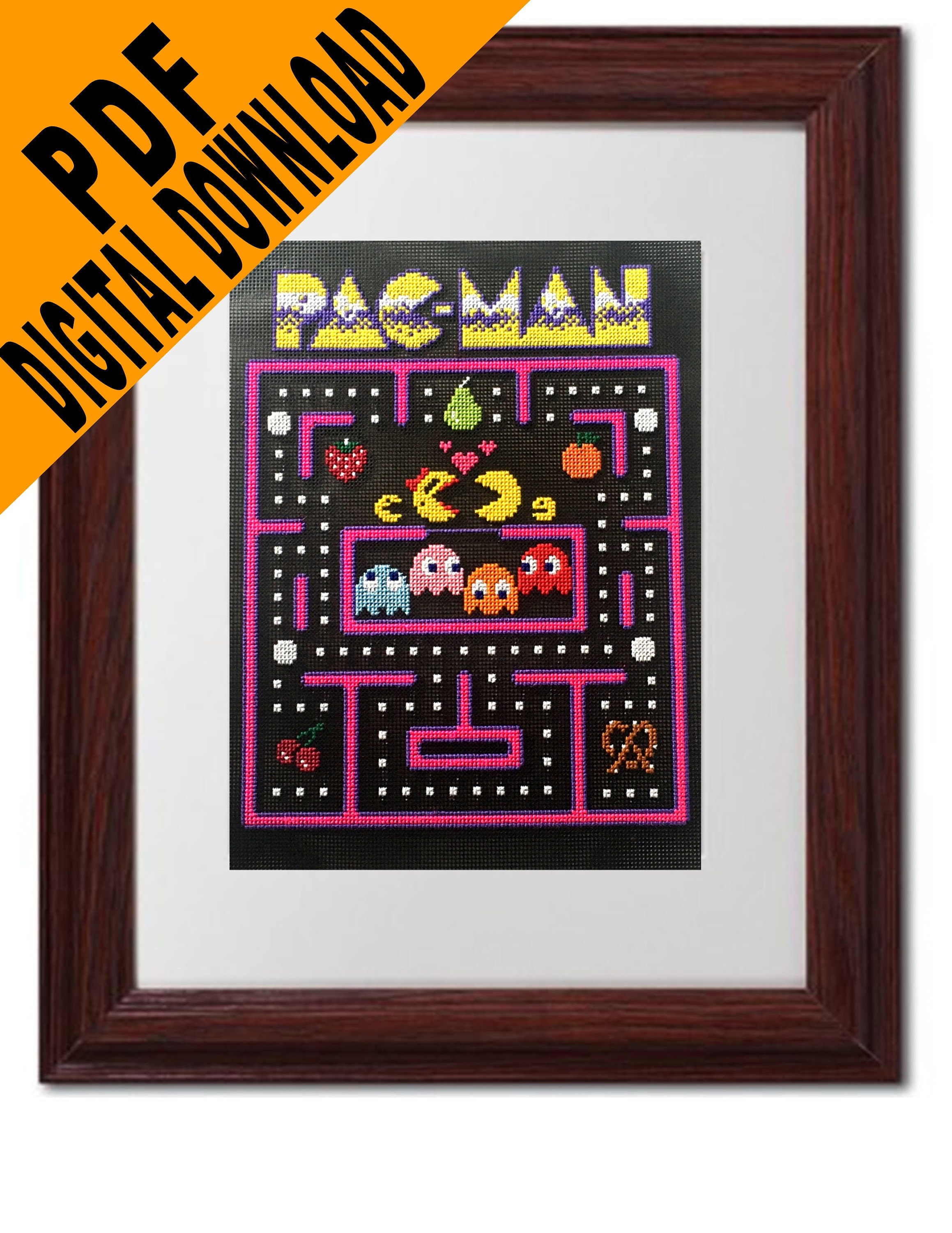 Décalcomanies QPS Pacman – 11 Pièces – Pour Machine à Fruits – Très Bon état