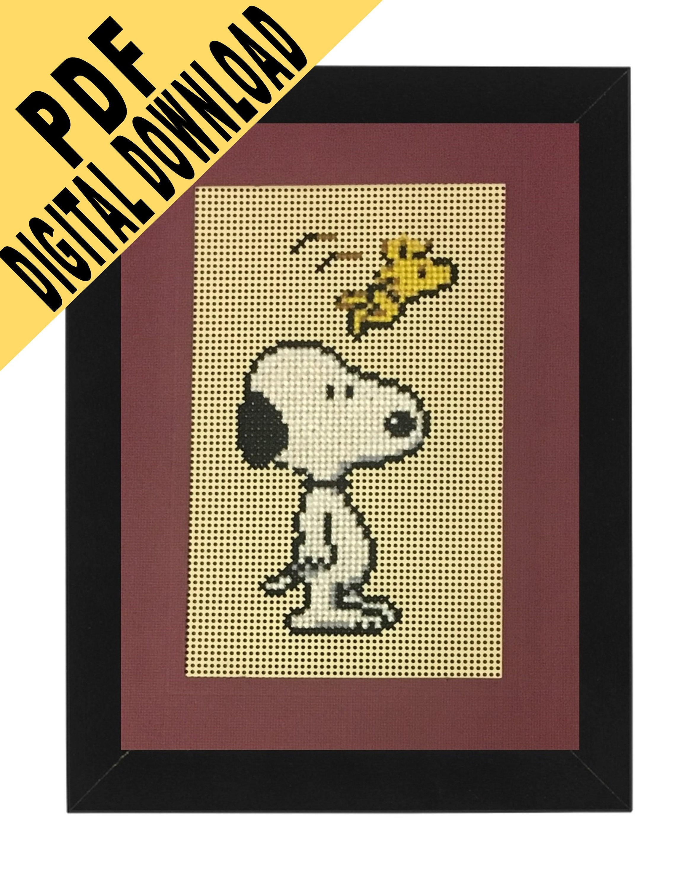Snoopy & Woodstock Cross Stitch Pattern 5x7 Card - Etsy
