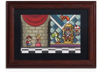 Super Mario 3, Princess Cross Stitch - MADE TO ORDER