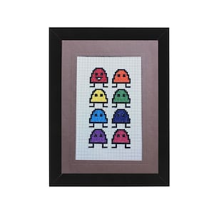 Regenbogen Aliens Kreuzstich 5 x 7 Karte