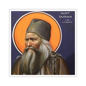 Kiss-Cut Sticker Heiliger Silouan der Athonite: Byzantinisch-Orthodoxe Sticker