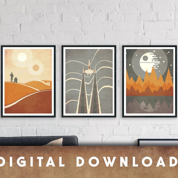 Boho Star Wars Series, DIGITAL DOWNLOAD, Star Wars Inspired Print