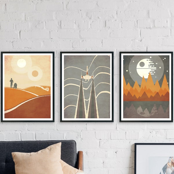 Boho Star Wars Series ALL THREE, Star Wars Inspired Print