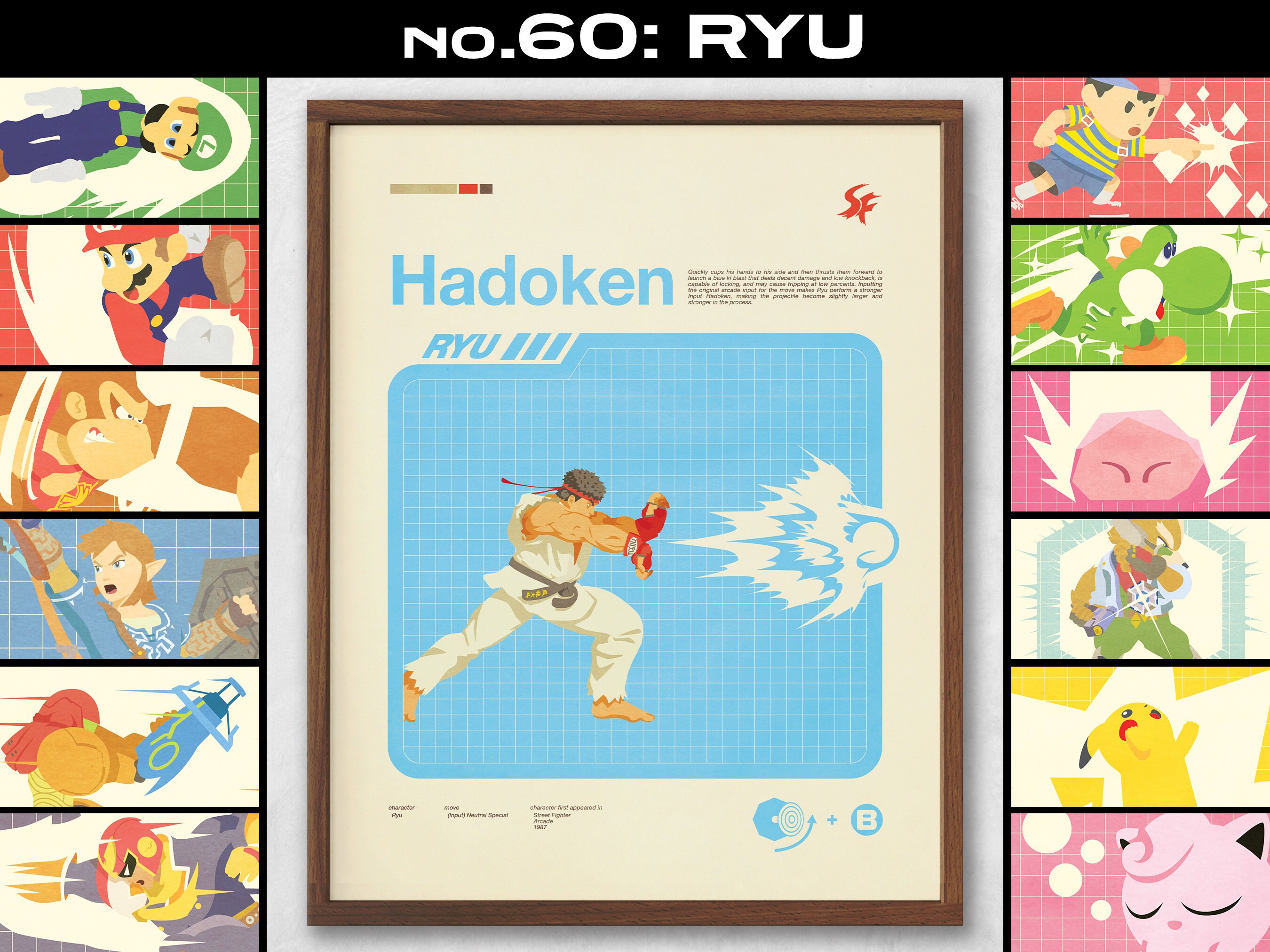 Ryu Moveset Super Smash Bros Moveset Series - RYU / HADOKEN No.60 - Etsy