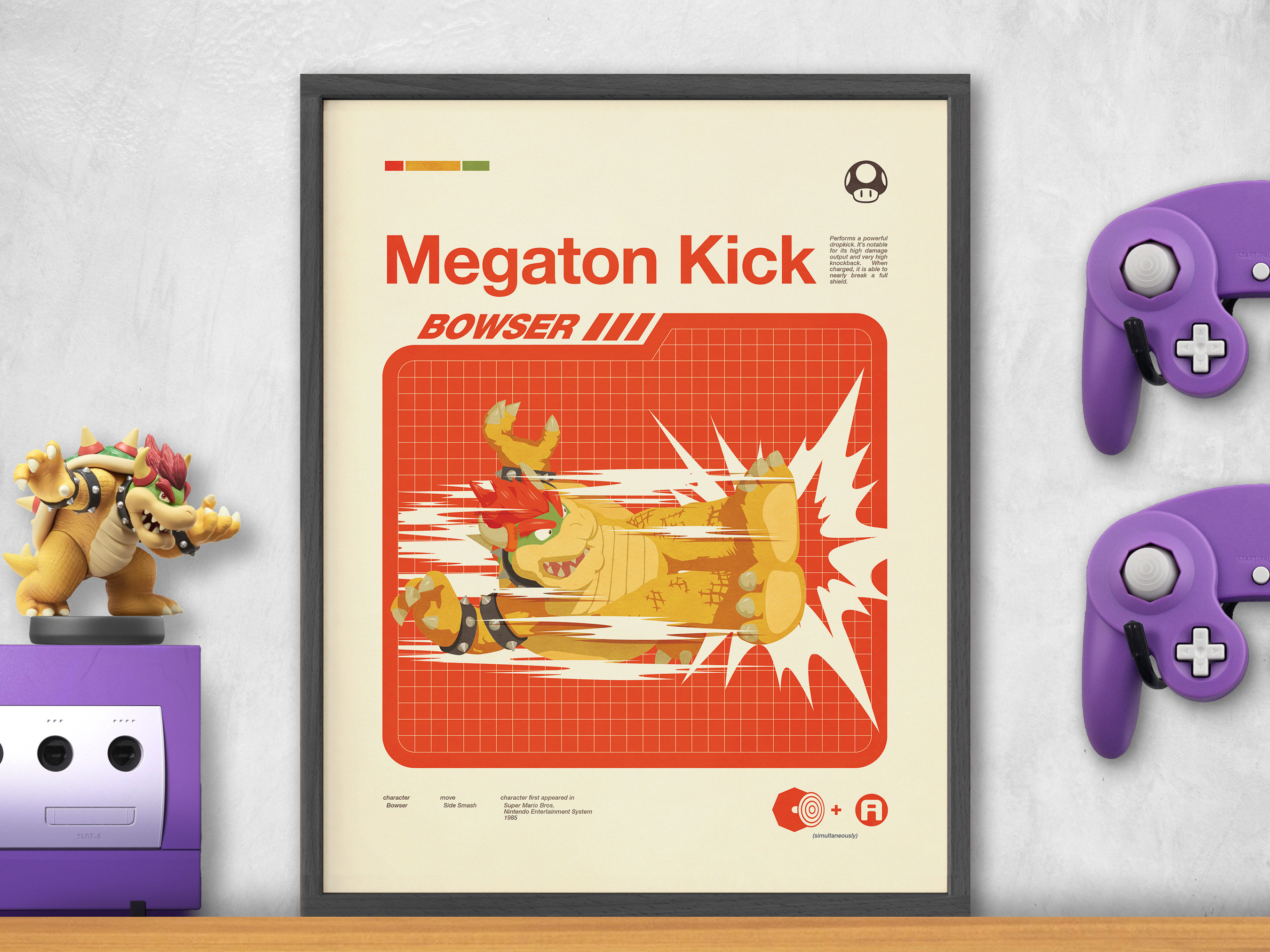 Smash Bros Moveset Series - BOWSER / MEGATON KICK No.14 - Etsy