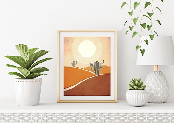 Boho Kaktus Sonne, Print - Etsy.de