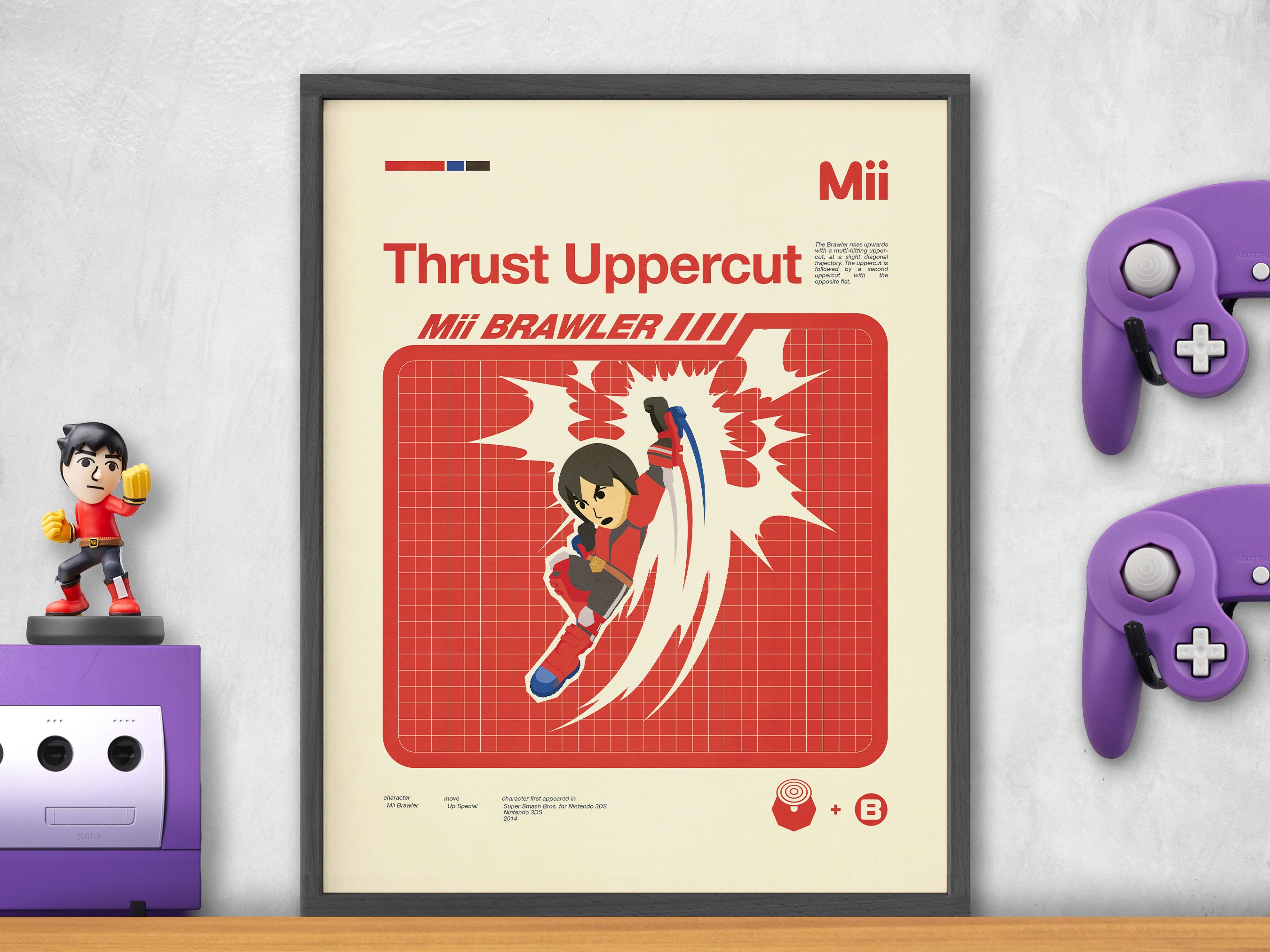 Smash Bros Moveset Series - Mii BRAWLER / THRUST UPPERCUT No.51 - Etsy