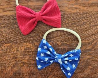 4th of July Bow: Red, White & Blue Headband or Clip
