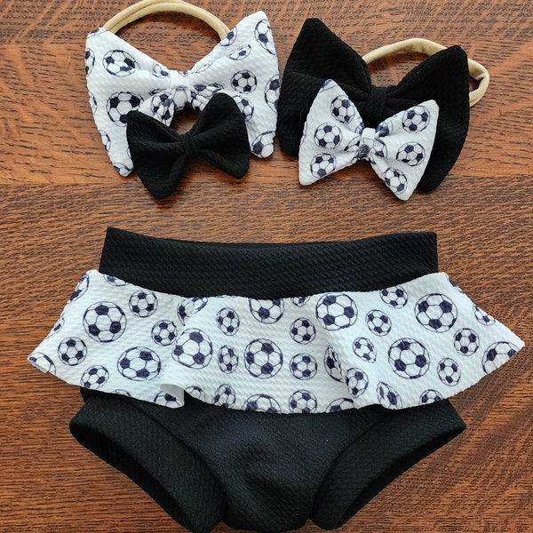 Soccer Design - Mini Skirt Bummies and Headband Set