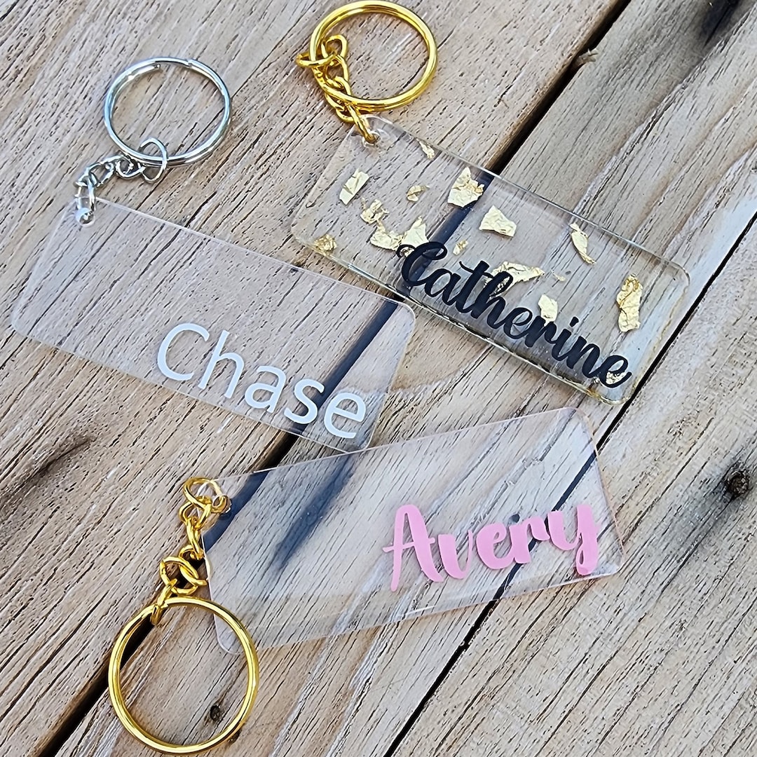 Personalized Acrylic Name Keychain - Diaper Bag Accessory - Etsy