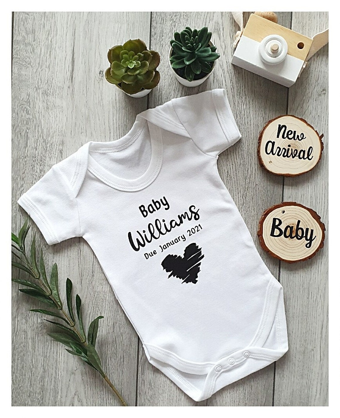 Personalised Baby Announcement Vest Newborn Baby Boy Baby Etsy