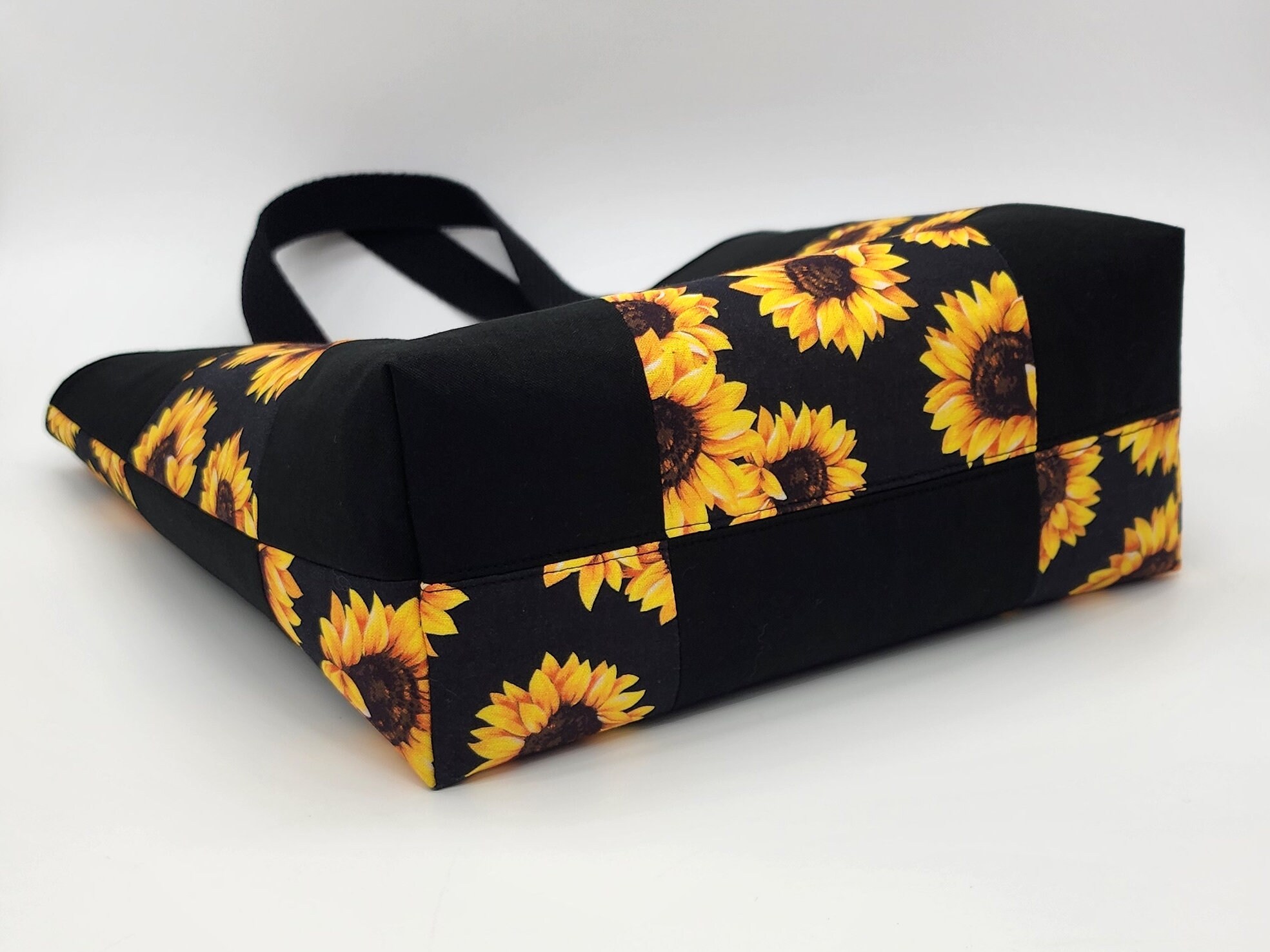 Patchwork Sunflower Tote Bag: Handmade Cotton Shopping Bag - Etsy