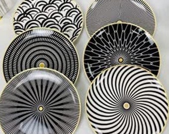 Ceramic Side Plate Modern Swirl 19cm