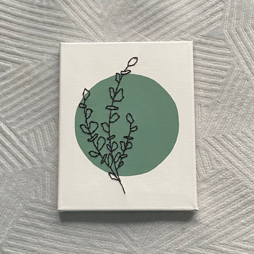 Embroidered Canvas Art Etsy