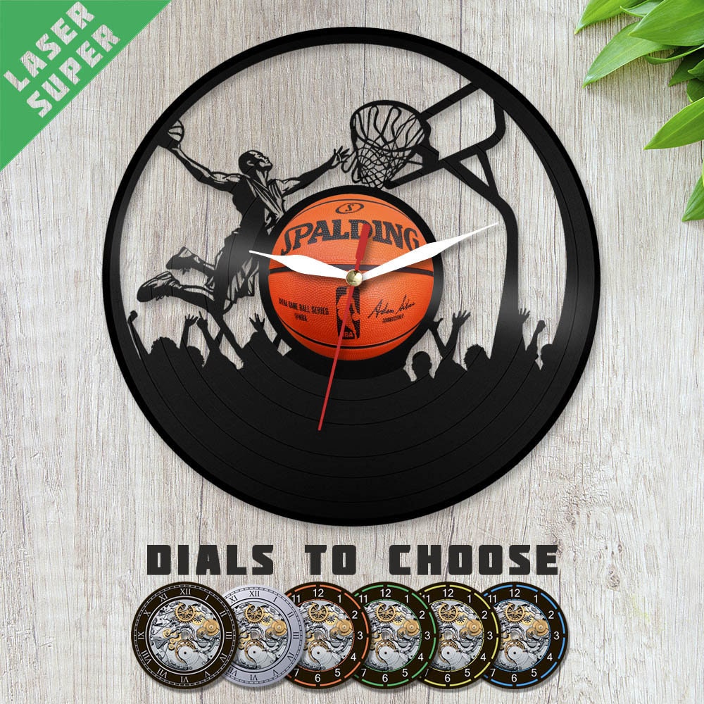 Basketball Vinyl Wall Clock Vinyl record clock Record Wall Etsy
