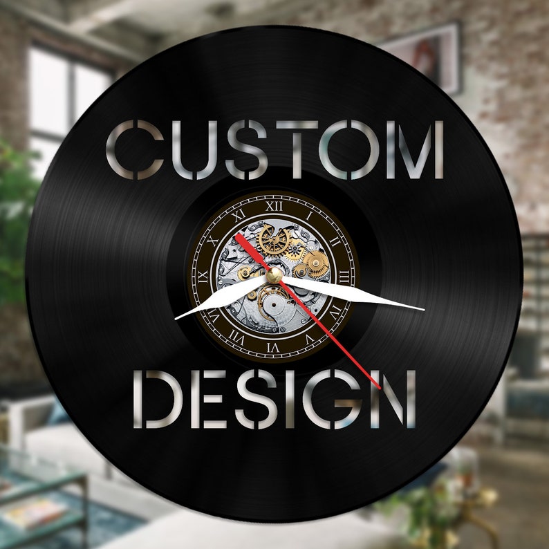 Personalized Vinyl Wall Clock Custom Wall Clock Large Wall Etsy