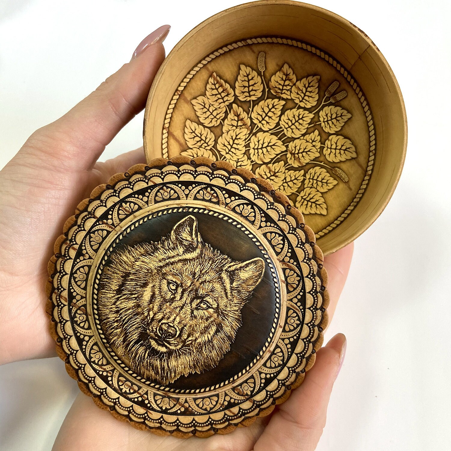 Handmade birch bark box. This box is hand made with the image Etsy