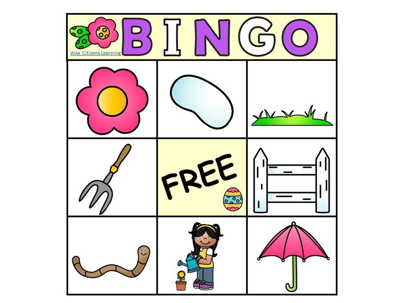 Spring PreK BINGO Cards Etsy