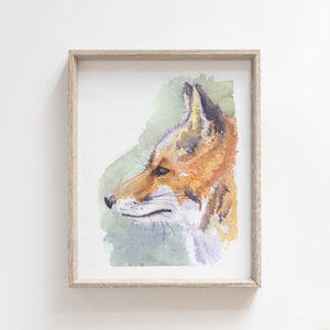 Fox watercolour print, Fox art print, Watercolour art, painting print, original art, wall art, watercolor, woodland animal, forest, Fox