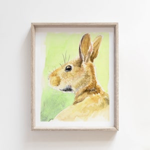 Hare watercolour print, hare art print, rabbit art, painting print, original art, wall art, watercolor