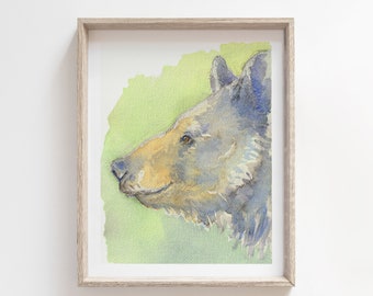 Black Bear watercolour print, bear art print, watercolour art, painting print, original art, wall art, watercolor