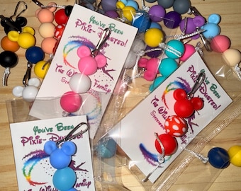 Disney Cruise Fish Extender Keychain or Accent Clip | Pixie Dust Mouse Ear Rubber Bead Charm | Personalized Stateroom Gift