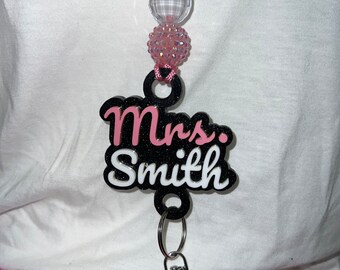 Personalized Mrs. Acrylic lanyard | custom acrylic lanyard | name lanyard | Teacher gifts |