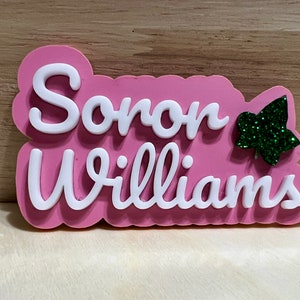 Pink & Green name pin | name badge | lapel pin | name pin | Sorority pin