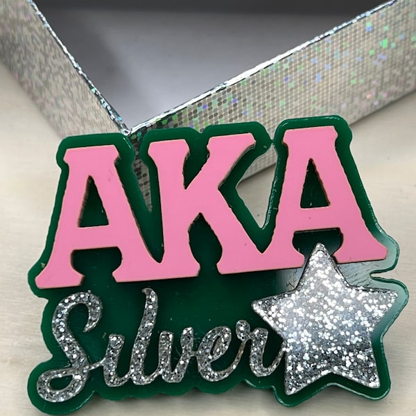 Alpha Kappa Alpha Silver Star lapel pin | AKA pin | Sorority pin