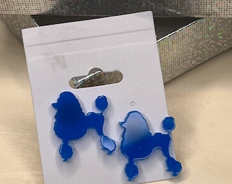 Poodle Stud Earrings | Signa Gamma Rho poodle | Blue poodle