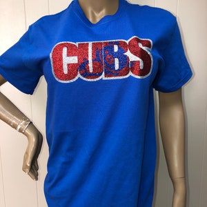 Cubs Glam Bär Tee | Chicago cubs T-Shirt | Baseball Glitzer T-shirt