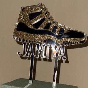 Decorazione per torta a forma di sneaker personalizzata / Decorazione per torta a specchio / Festa a tema sneaker