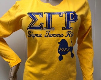 Sigma Gamma Rho Glam Relaxed long sleeve | poodle tees | sorority tshirts