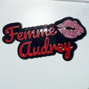 Femme 2 Tone name pin | name badge | lapel pin | pin | Sorority pin |