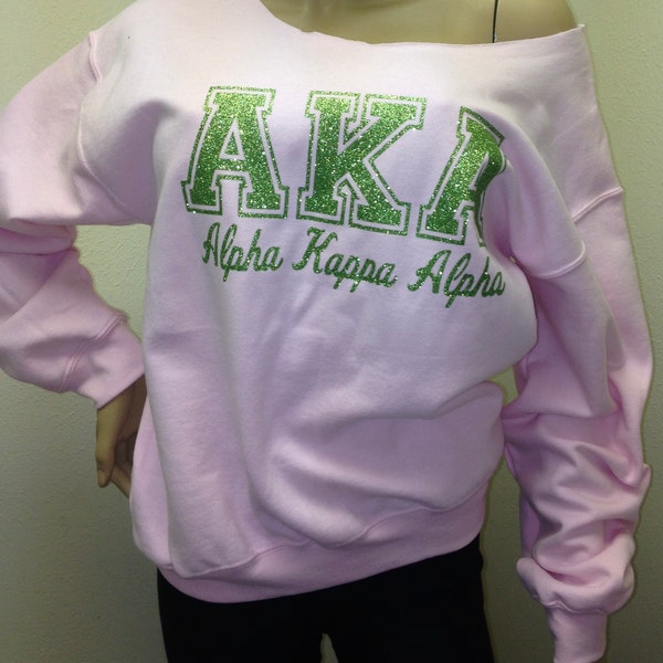 Varsity AKA Pinky Off the shoulder Sweatshirt