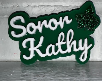 Green Glam name pin | name badge | lapel pin | name pin | Sorority pin